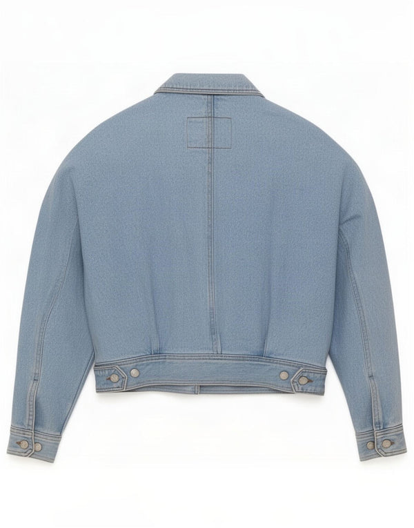 Jachetă de denim crop pentru femei Rifle UK 16 Large Blue