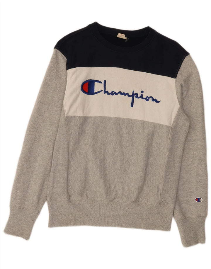 Pulover cu grafic pentru femei Champion UK 14 Gri mediu Colorblock