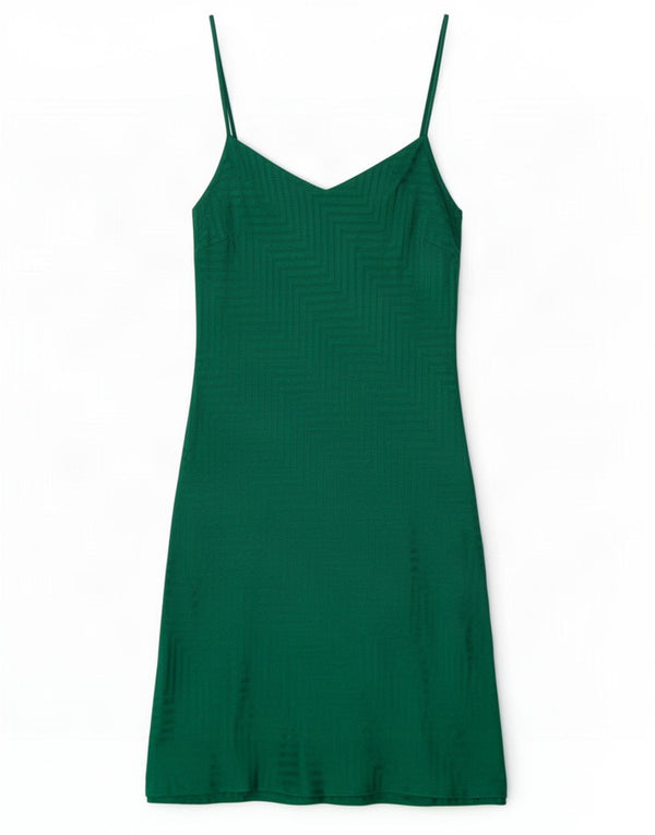 Rochie Topshop pentru femei Tall Slip UK 8 Small Green Chevron Viscose