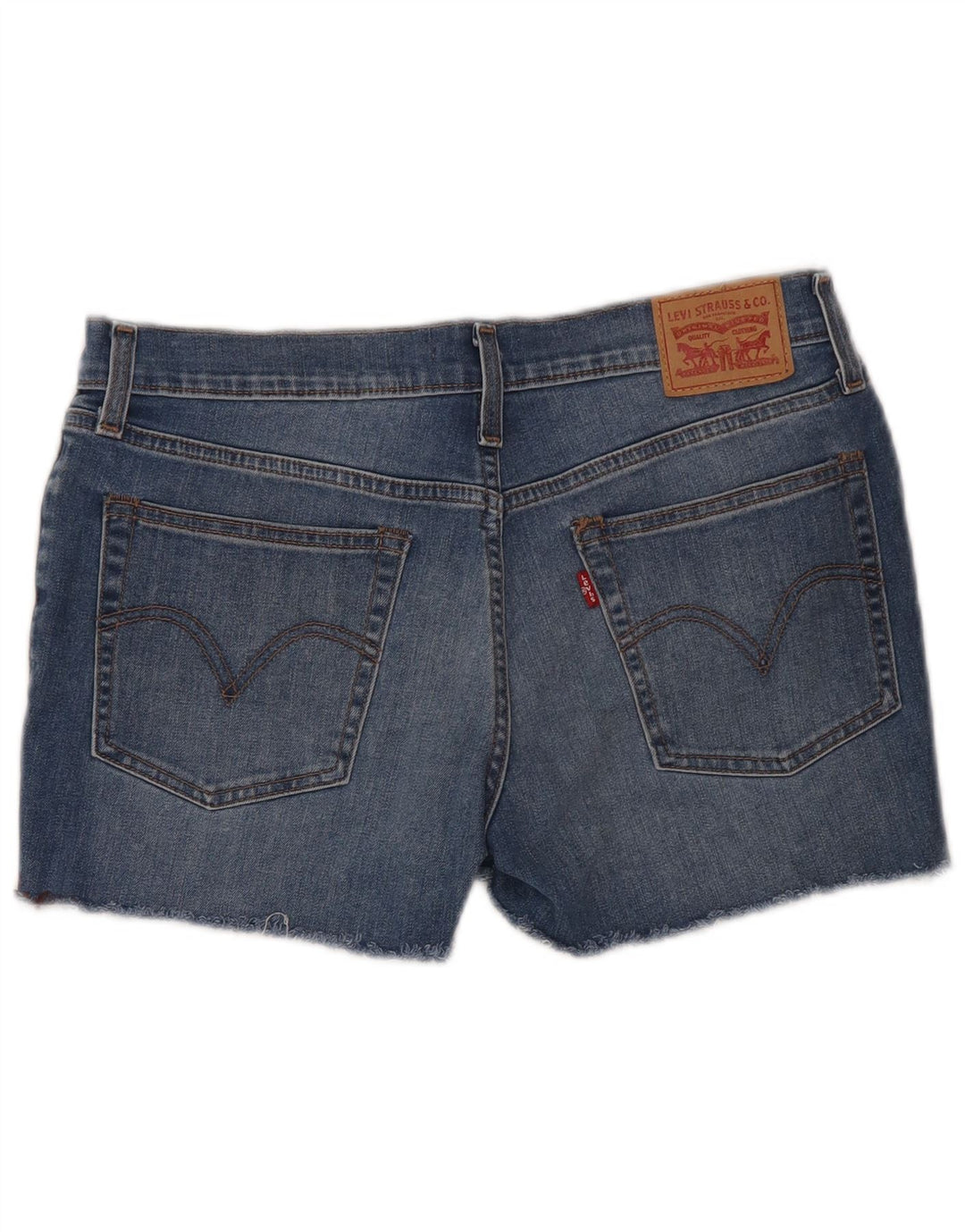 Pantaloni scurți din denim Levi's pentru femei W29, bumbac albastru mediu