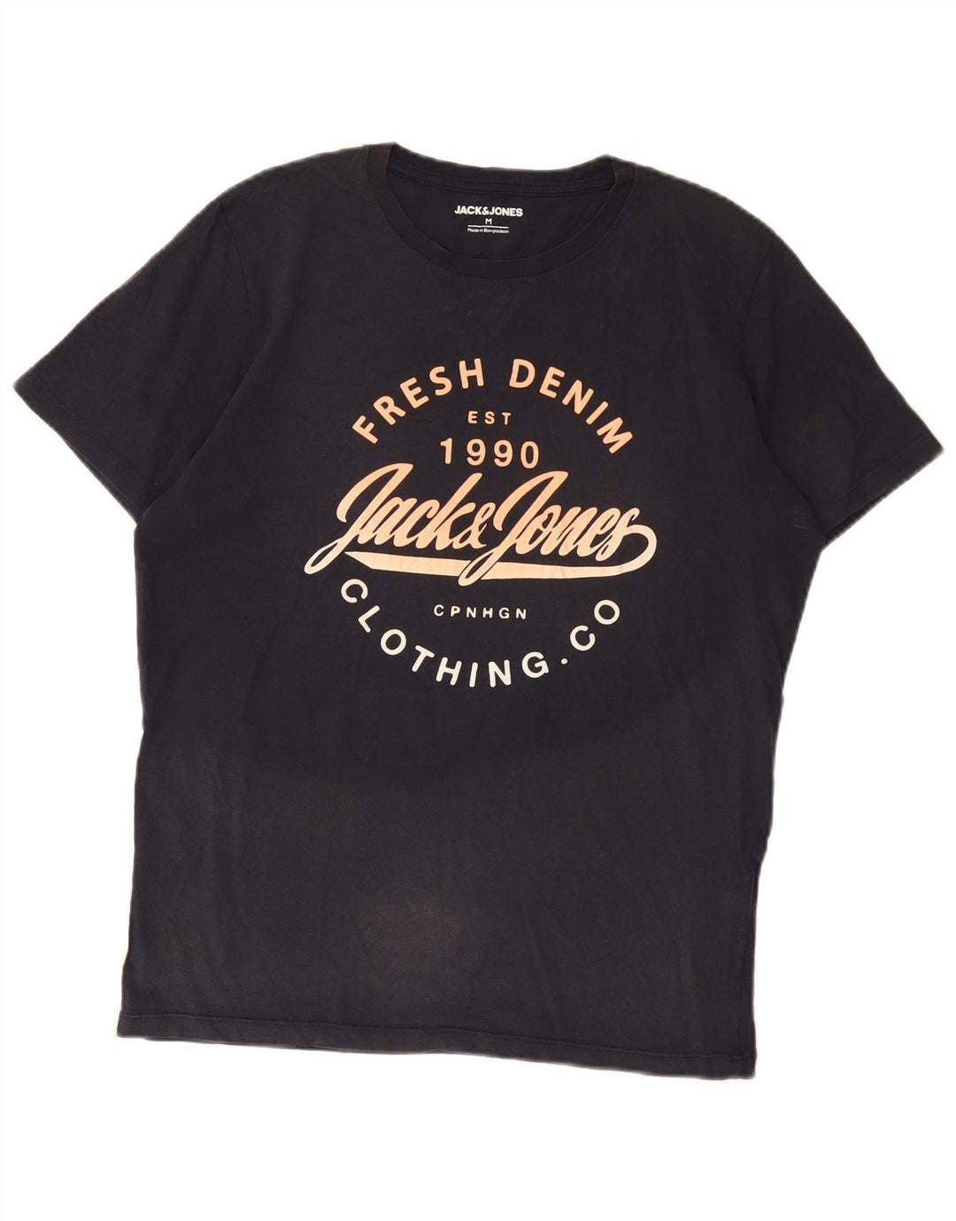 Tricou cu grafic Jack & Jones pentru bărbați Top mediu din bumbac bleumarin