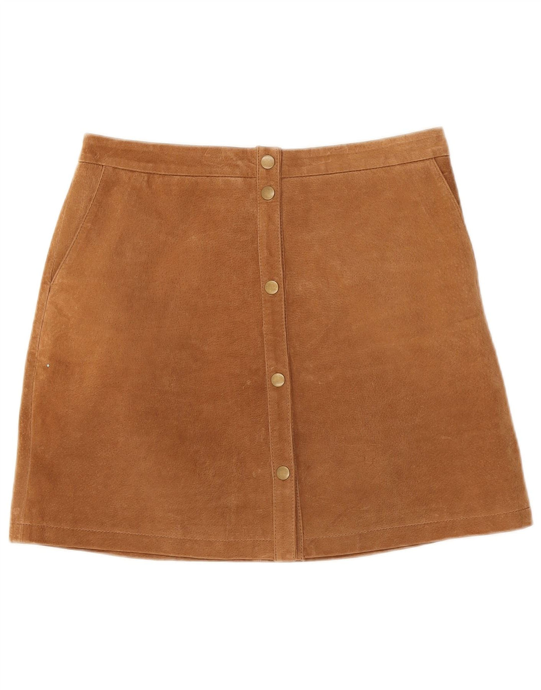 Fusta mini de piele intoarsa pentru femei Vintage Medium W30 Maro
