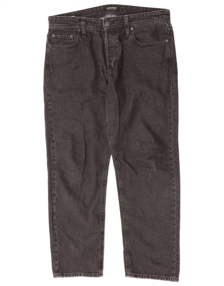 Blugi drepți pentru bărbați Jack & Jones W32 L27 bumbac gri