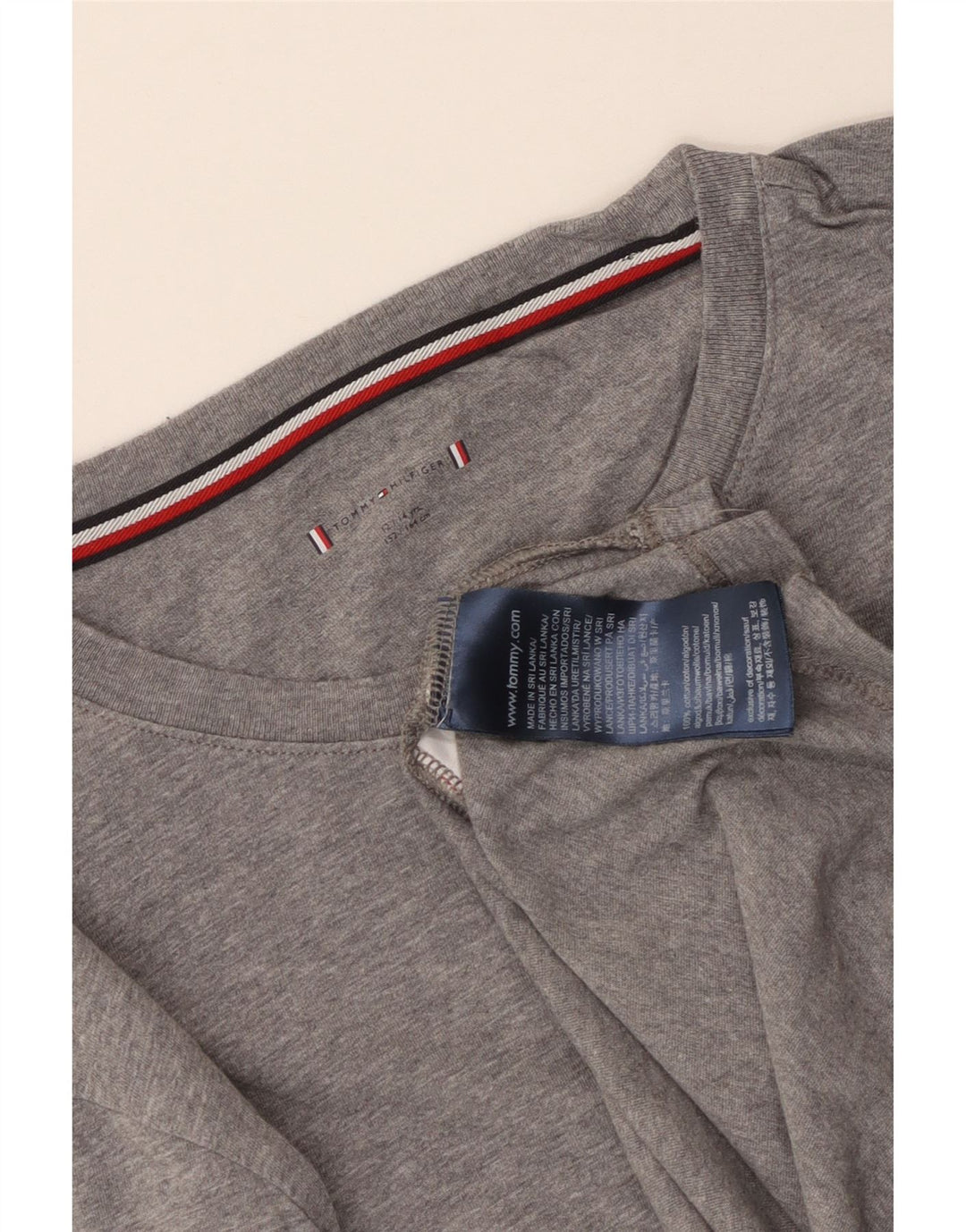 Top pentru băieți Tommy Hilfiger cu mânecă lungă 12-13 ani, bumbac gri