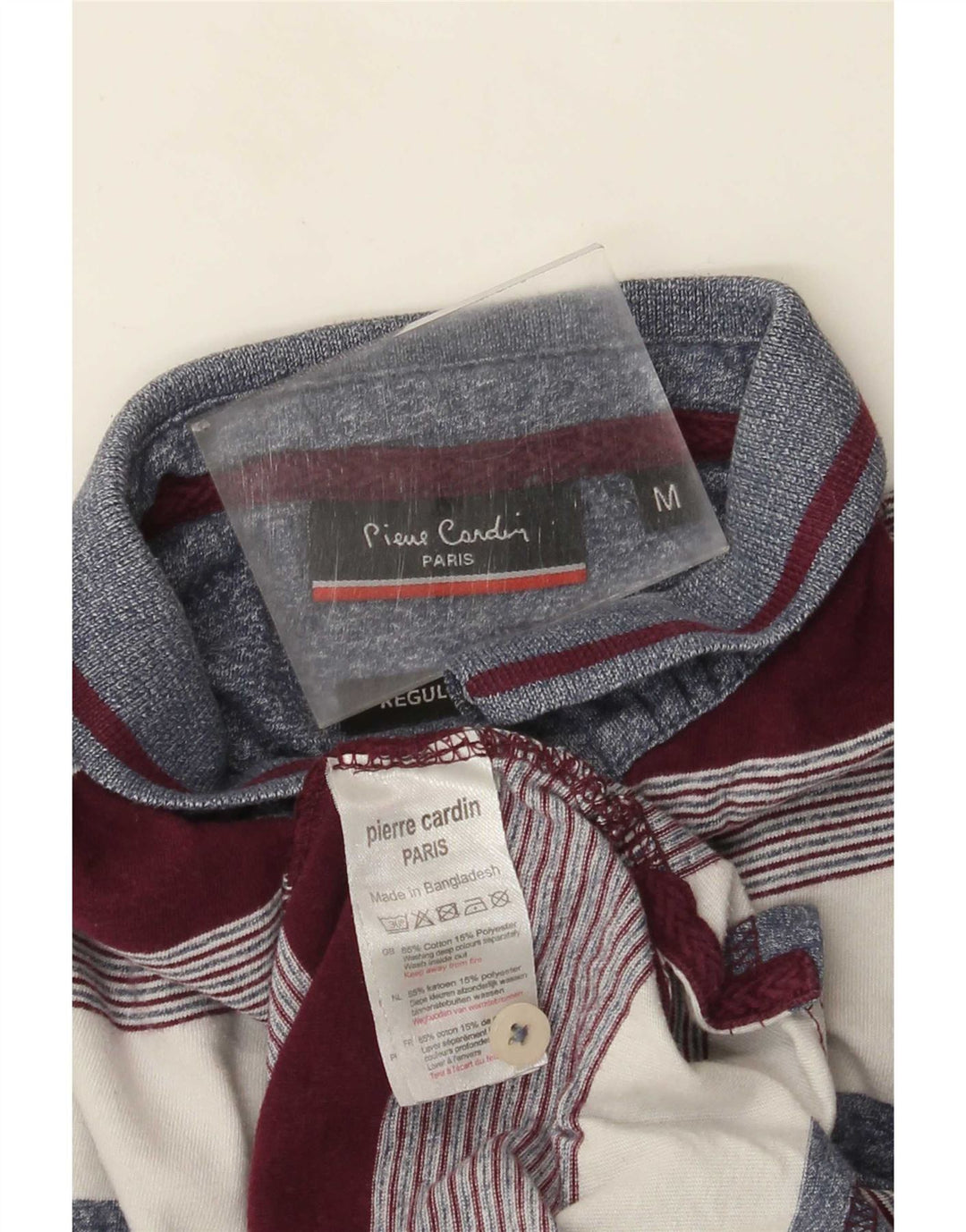Cămașă polo Pierre Cardin pentru bărbați, bumbac cu dungi multicolore medii