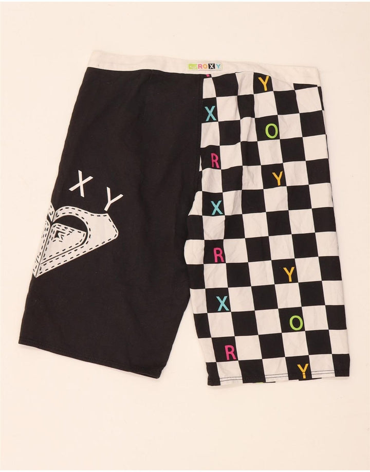 Pantaloni scurți de înot cu grafic pentru femei Roxy UK 10, poliester geometric negru mic