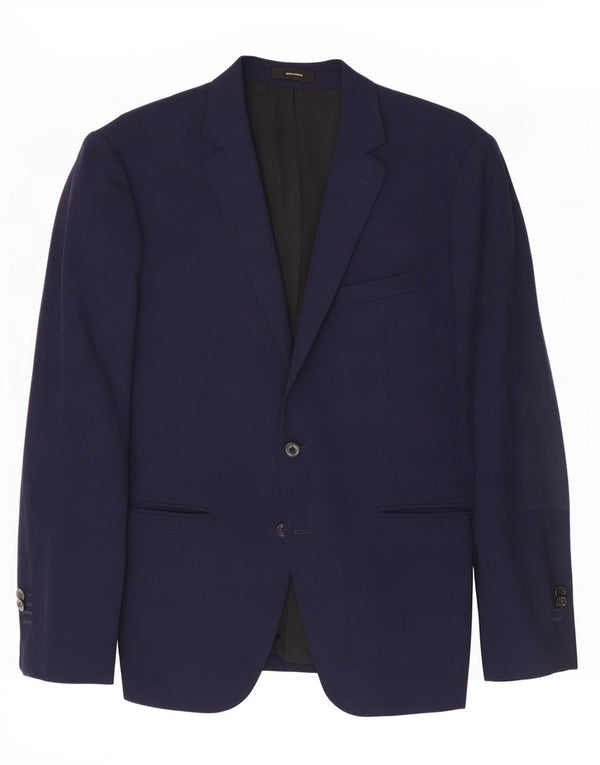 Massimo Dutti Jachetă pentru bărbați cu 2 nasturi EU 54 XL Lână bleumarin