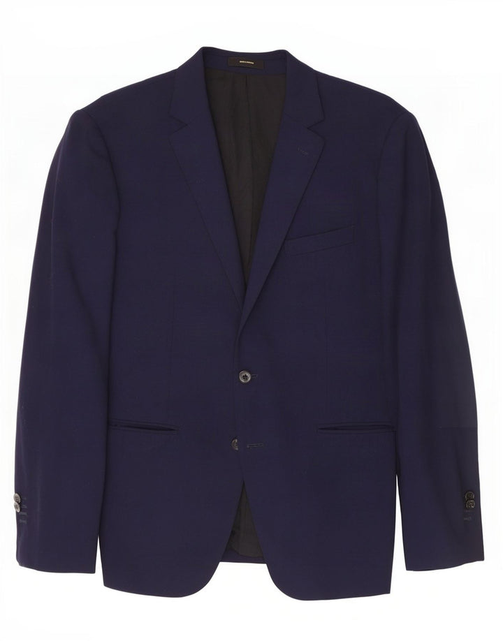 Massimo Dutti Jachetă pentru bărbați cu 2 nasturi EU 54 XL Lână bleumarin
