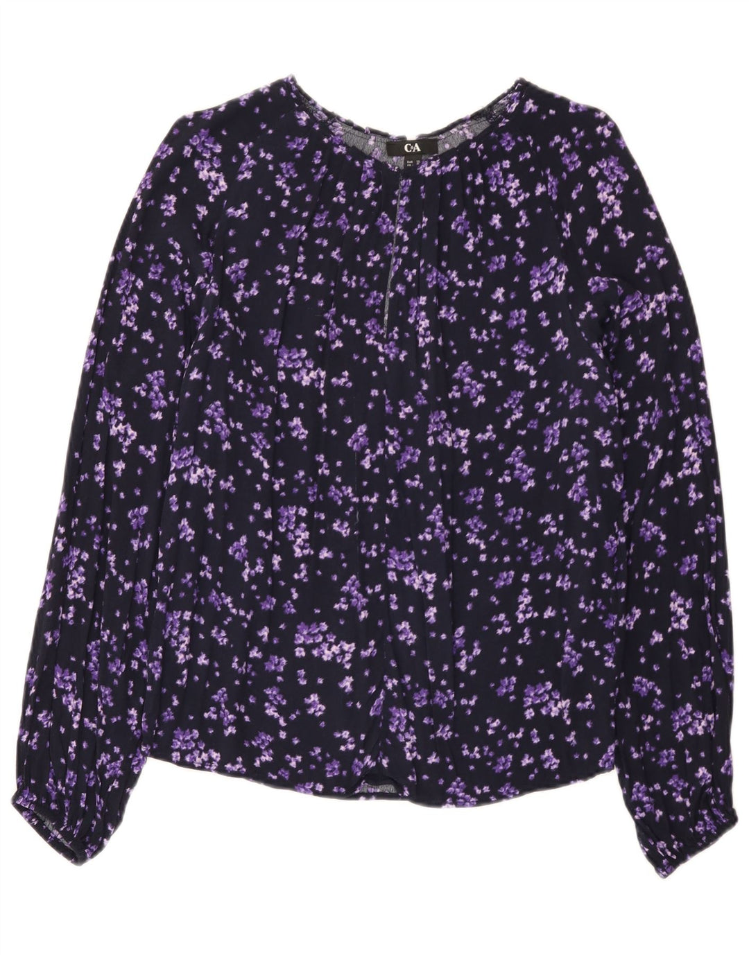 Bluză C&A pentru femei EU 38 Viscoză Florală Mov Mediu