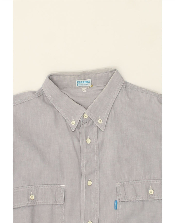 CARRERA Mens Shirt Large Grey Cotton Vintage Carrera and Second-Hand Carrera from Messina Hembry 