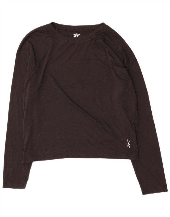 REEBOK Crop Top pentru femei cu mânecă lungă UK 12/14 Poliester mediu negru