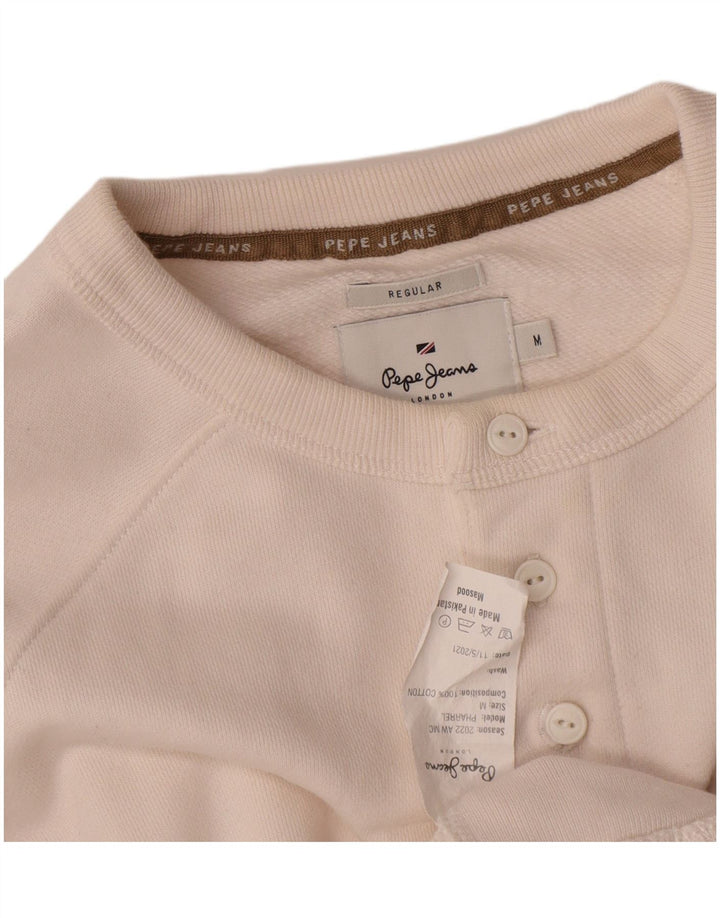 Hanorac pentru bărbați PEPE Jeans, cu formă regulată, pulover, bumbac alb mediu