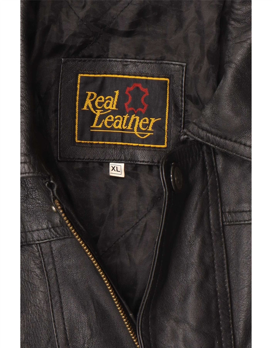 Jachetă de piele vintage pentru bărbați UK 42 XL neagră