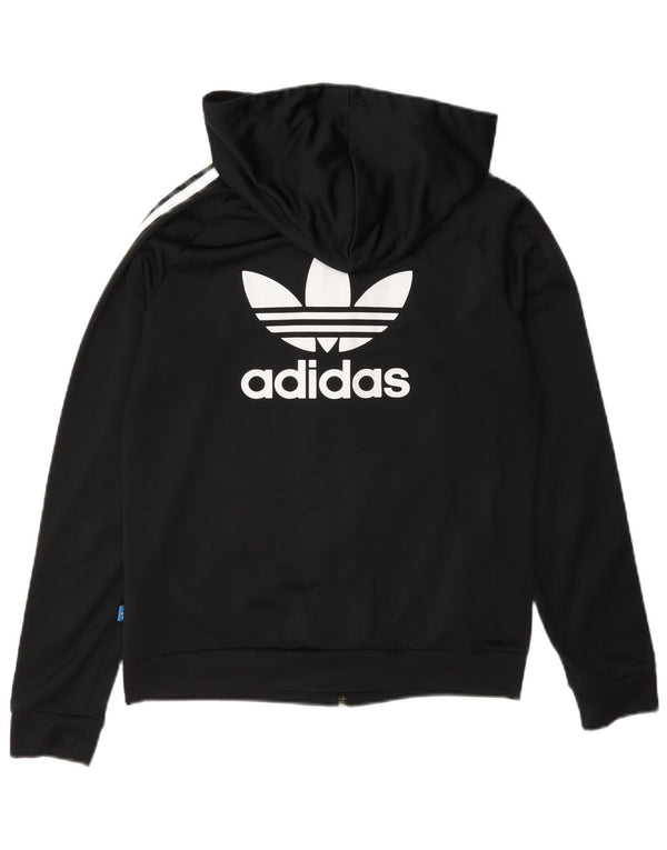 Pulover Adidas Graphic Zip pentru femei UK 12 Poliester mediu negru