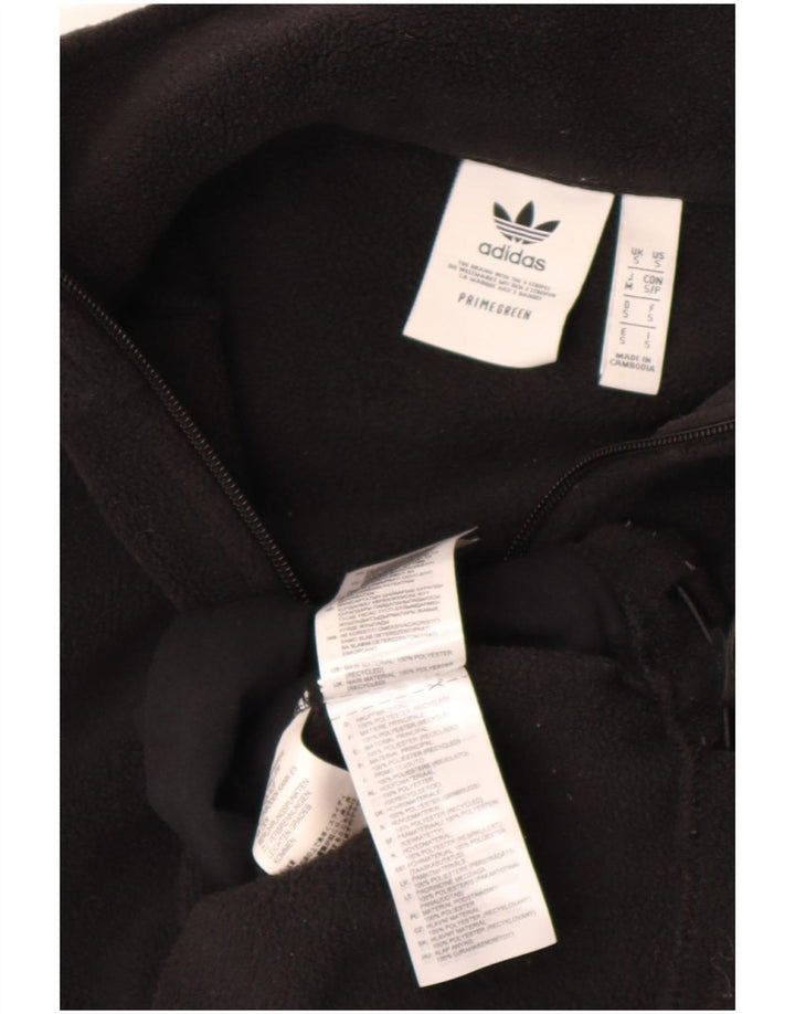 Pulover pentru bărbați Adidas, cu fermoar și gât, din lână, poliester negru mic