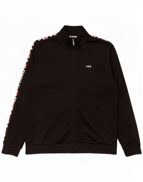 Fila Mens Graphic Trening Top Jacket 2XL Black Polyester