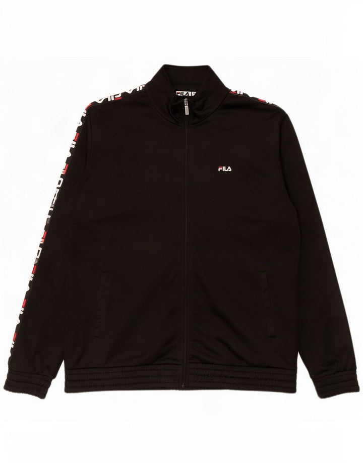 Fila Mens Graphic Trening Top Jacket 2XL Black Polyester