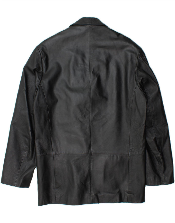 UNION RIVER Mens Leather Jacket UK 38/40 Medium Black Leather Vintage Union River and Second-Hand Union River from Messina Hembry 
