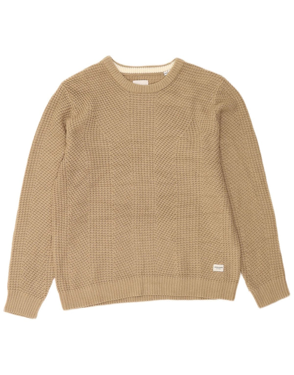 Pulover Jack & Jones pentru bărbați, cu gât crew, 2XL, bej acrilic