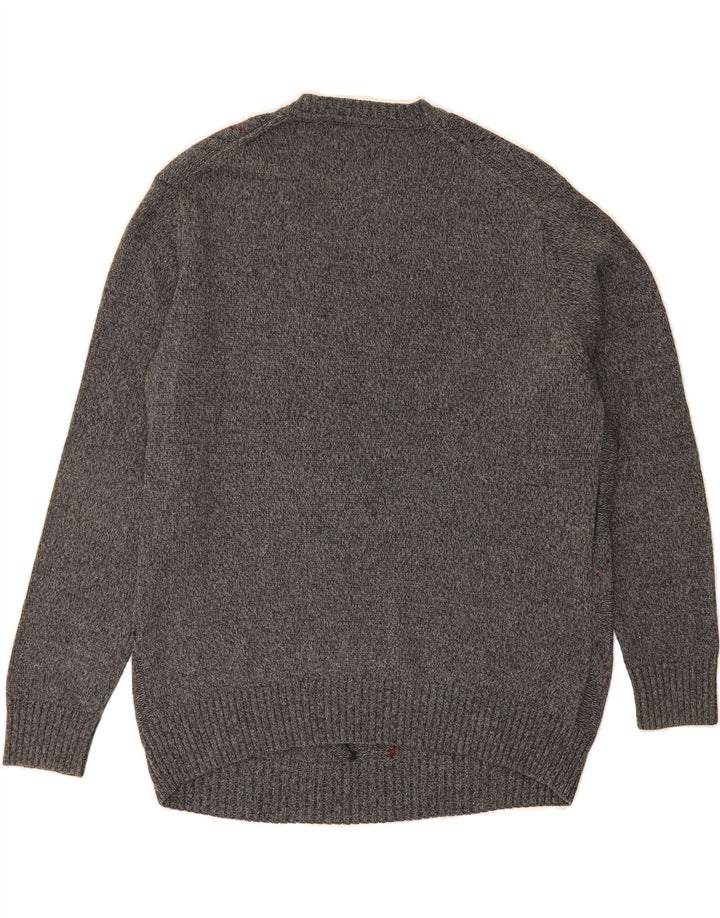 GEOFFREY BEENE Mens Crew Neck Jumper Sweater Medium Grey Argyle/Diamond Vintage Geoffrey Beene and Second-Hand Geoffrey Beene from Messina Hembry 