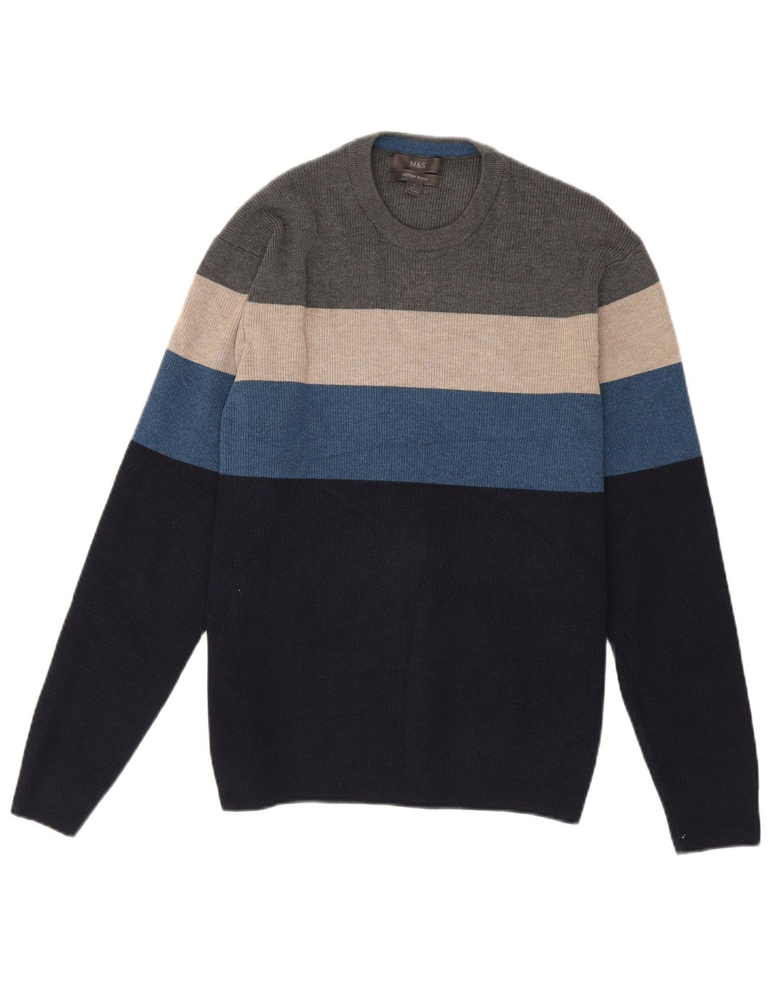 Pulover pentru bărbați Marks & Spencer, cu gât crew, cu dungi mari, multicolore
