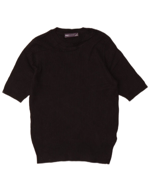 Pulover pentru femei Marks & Spencer cu decolteu triplu UK 14 Medium Negru