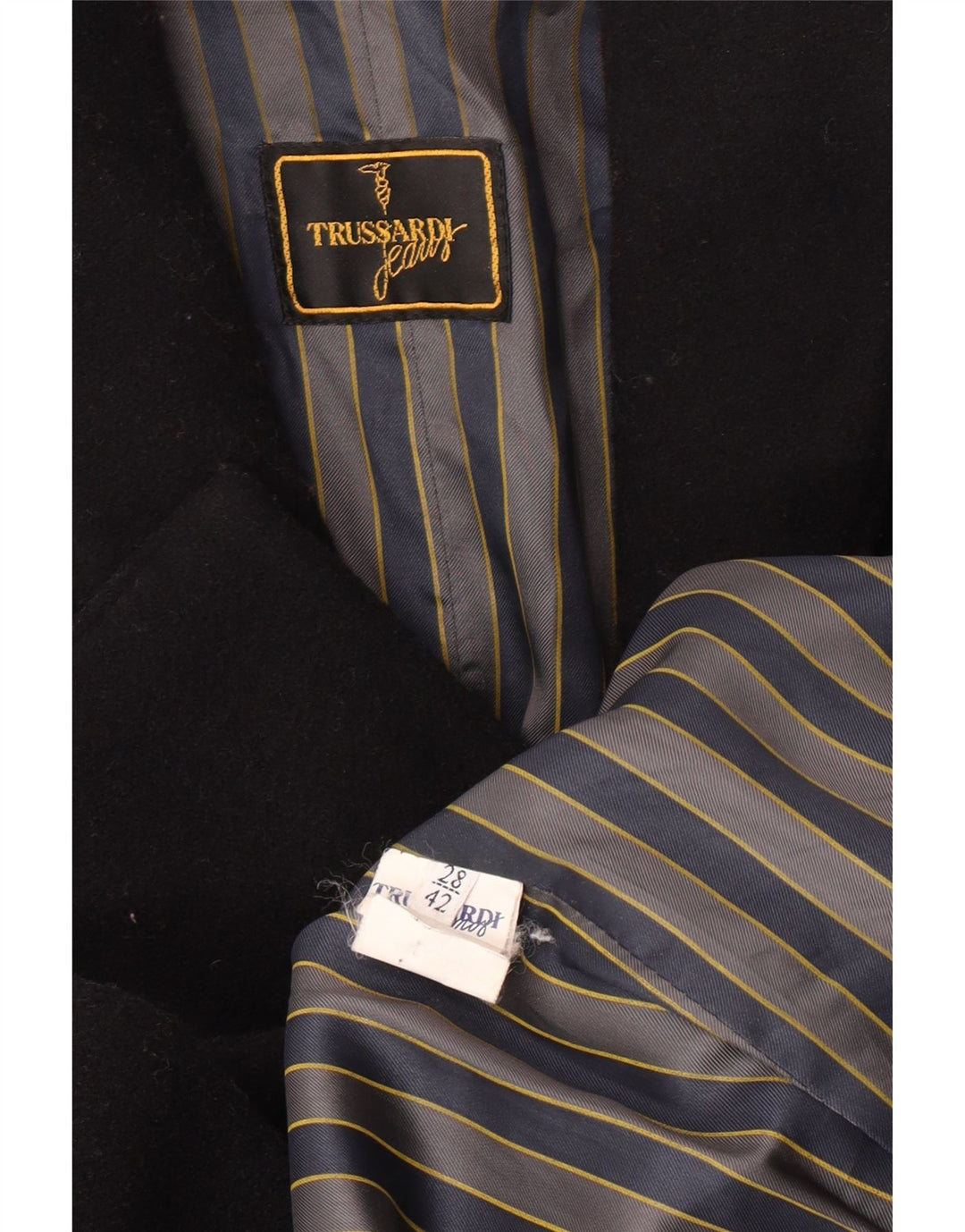Palton dublu pentru femei Trussardi Jeans IT 42 Lână virgină neagră medie