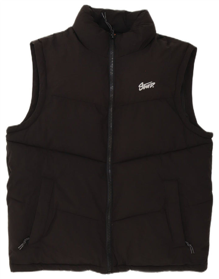 Gilet căptușit pentru bărbați Pull & Bear UK 38 Poliester mediu negru