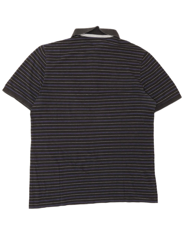 Tricou polo Lacoste pentru bărbați Mărimea 6 XL Bleumarin cu dungi Lyocell