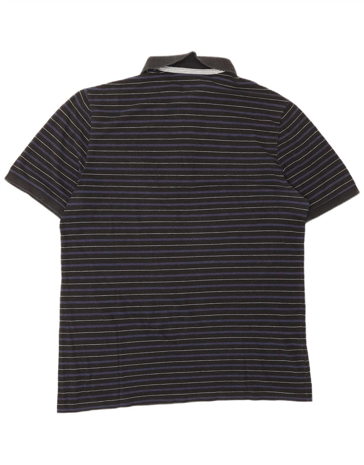 Tricou polo Lacoste pentru bărbați Mărimea 6 XL Bleumarin cu dungi Lyocell