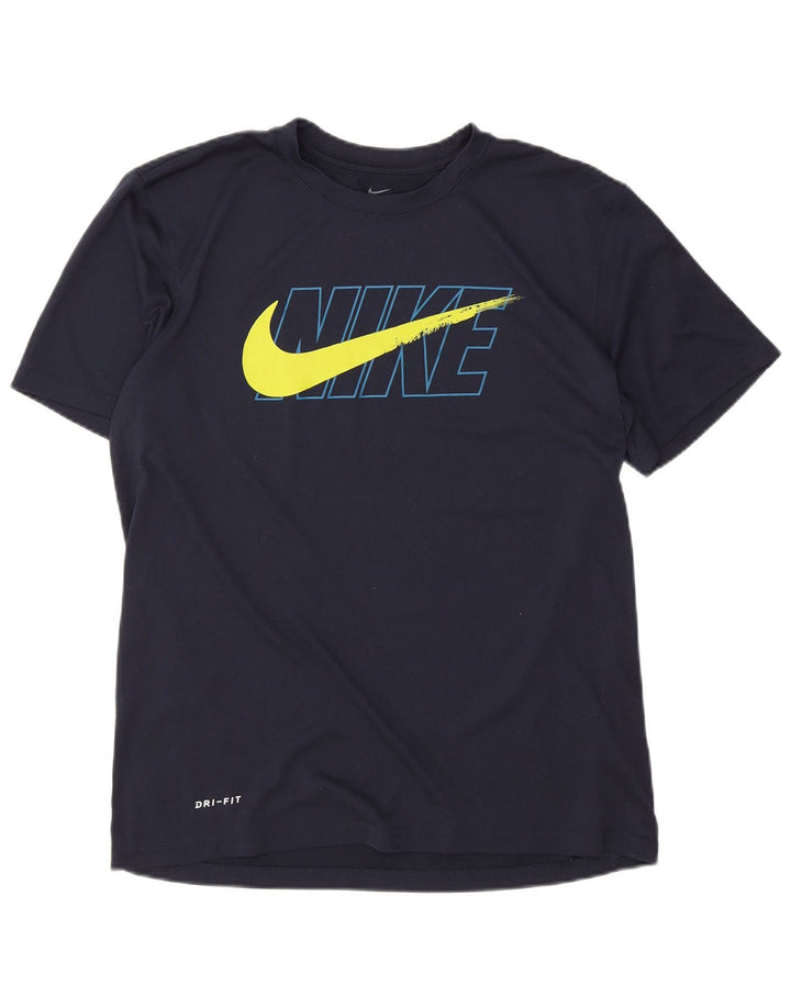 Tricou grafic Nike Dri Fit pentru bărbați Top Mediu Poliester bleumarin
