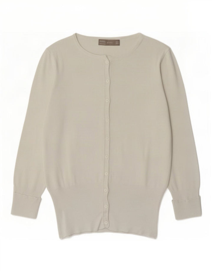 Pulover cardigan pentru femei Zara UK 12 Medium White Viscose