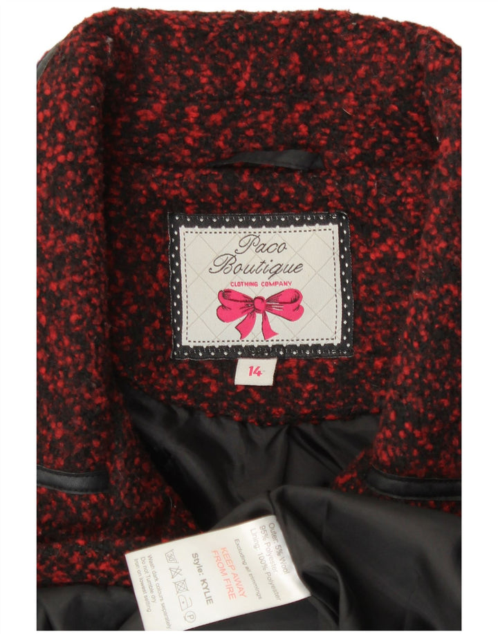 Jachetă pentru femei Paco Boutique, cu 3 nasturi, UK 14 Medium Burgundy Poliester