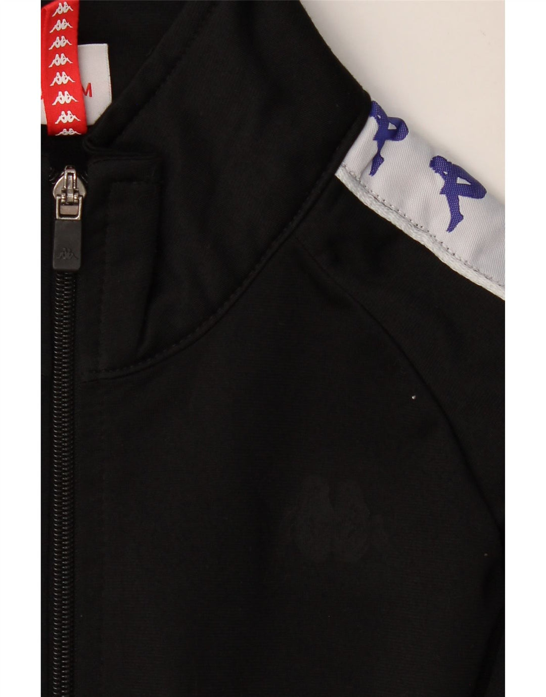 Jachetă de top pentru trening grafic KAPPA pentru bărbați, negru mediu, poliester bloc de culoare