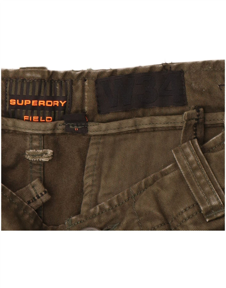 Pantaloni scurți cargo Superdry pentru bărbați W34 Large Khaki Cotton Army