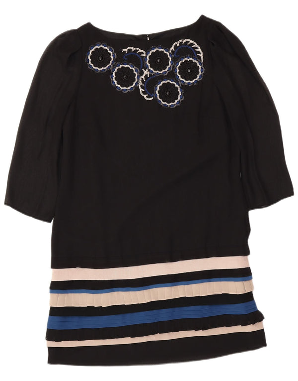 MONSOON Rochie cu mâneci 3/4 pentru femei UK 12 Medium Black Dunge