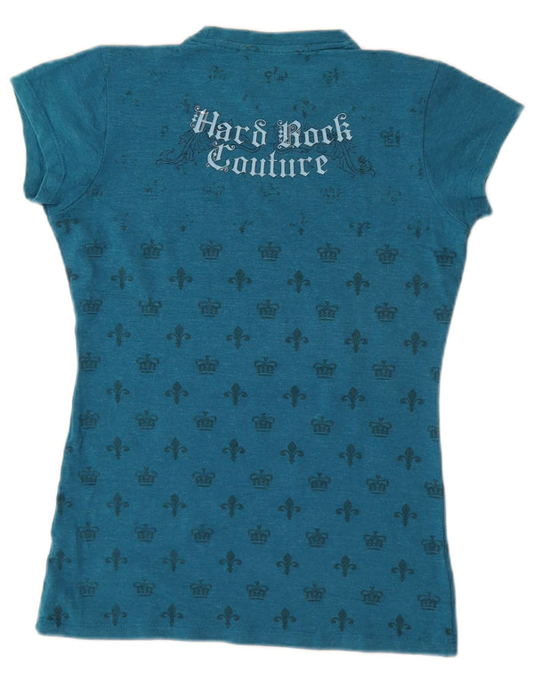 Hard Rock Cafe Barcelona Tricou grafic Top UK 10 Small Blue Bumbac