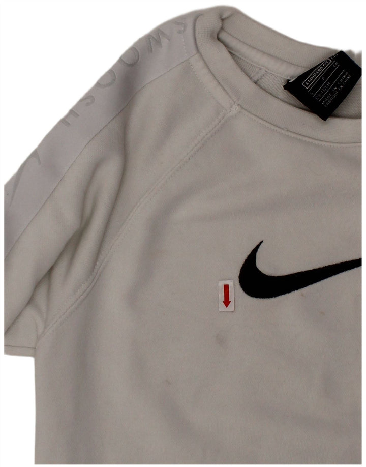 Pulover NIKE Swoosh Standard Fit pentru băieți, 8-9 ani, mic, alb