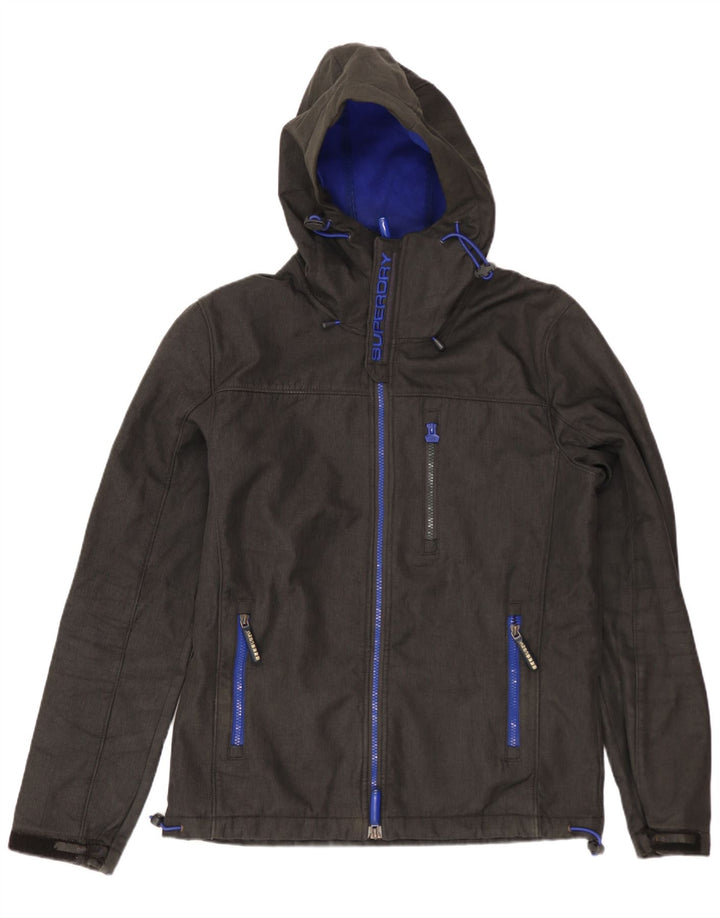 Jachetă Windtrekker cu glugă pentru bărbați SUPERDRY UK 38, gri mediu