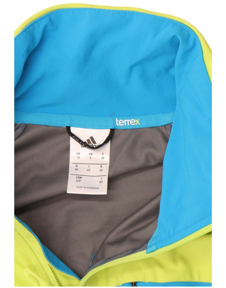 Jachetă de top pentru trening Adidas Terrex pentru femei UK 10 Small Green Colorblock
