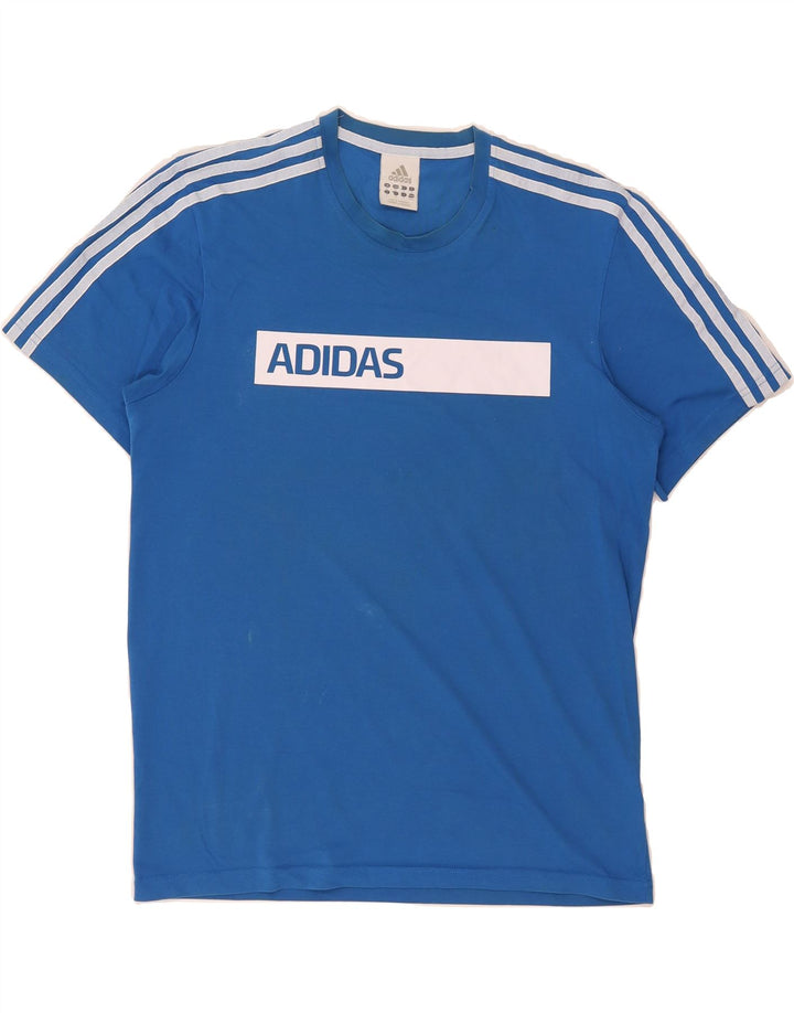 ADIDAS Mens Graphic T-Shirt Top Medium Blue Cotton Vintage Adidas and Second-Hand Adidas from Messina Hembry 