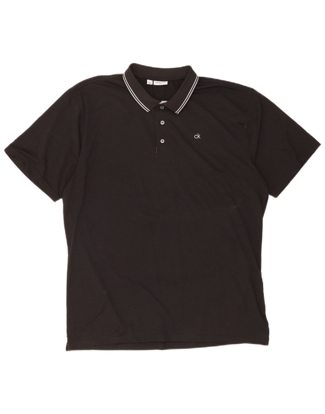Cămașă polo Calvin Klein pentru bărbați 2XL poliester cu dungi negre