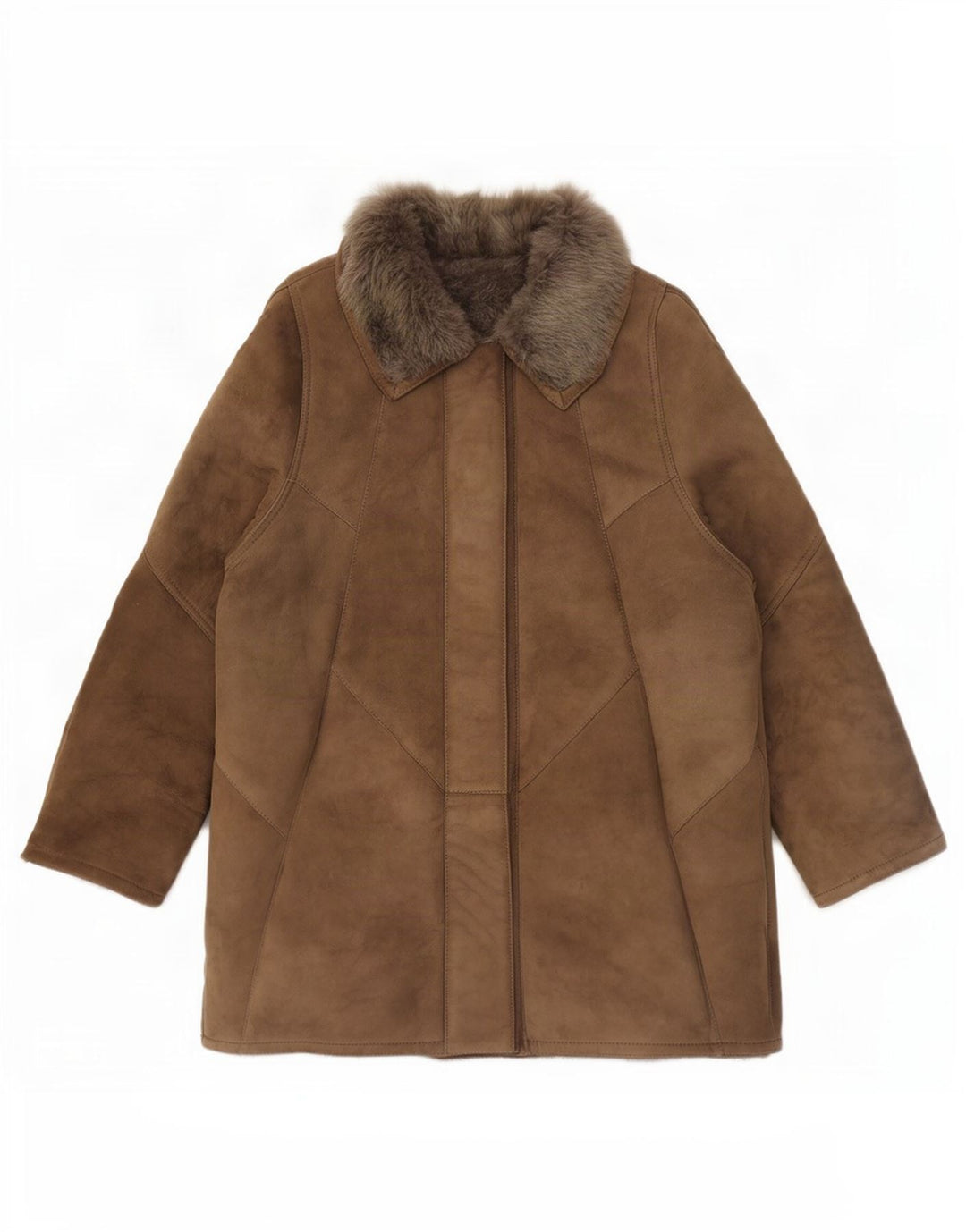 Jachetă vintage pentru femei din shearling EU 46 XL maro