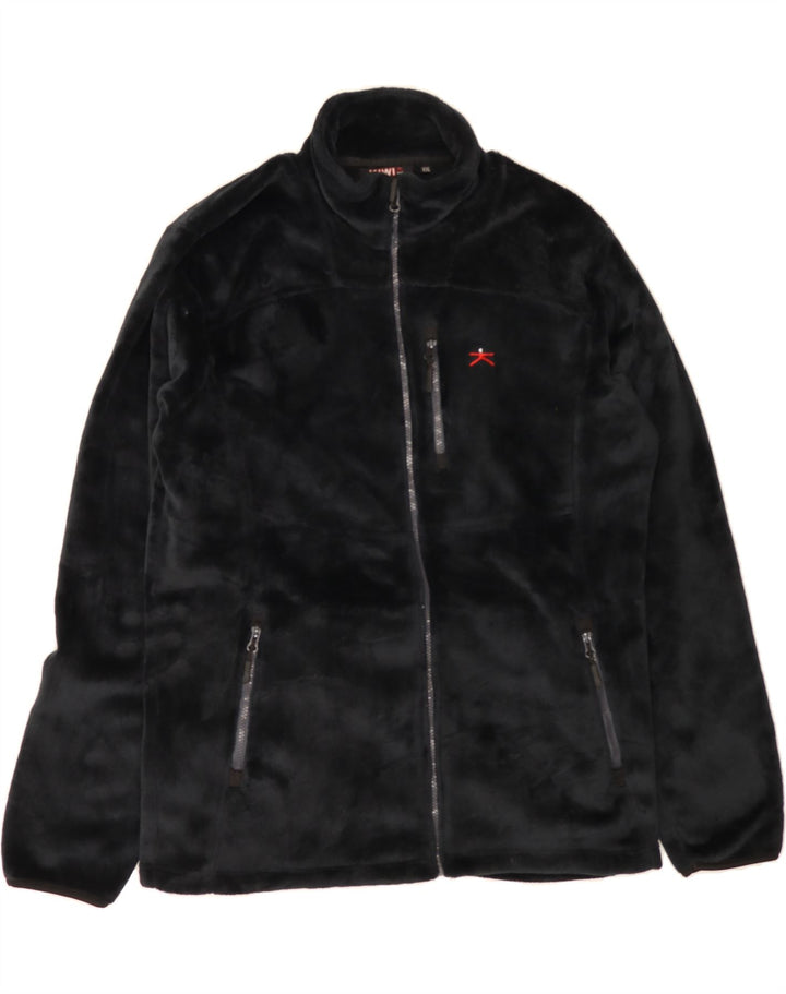 KIWI Mens Fleece Jacket UK 44 2XL Black Polyester Vintage Kiwi and Second-Hand Kiwi from Messina Hembry 