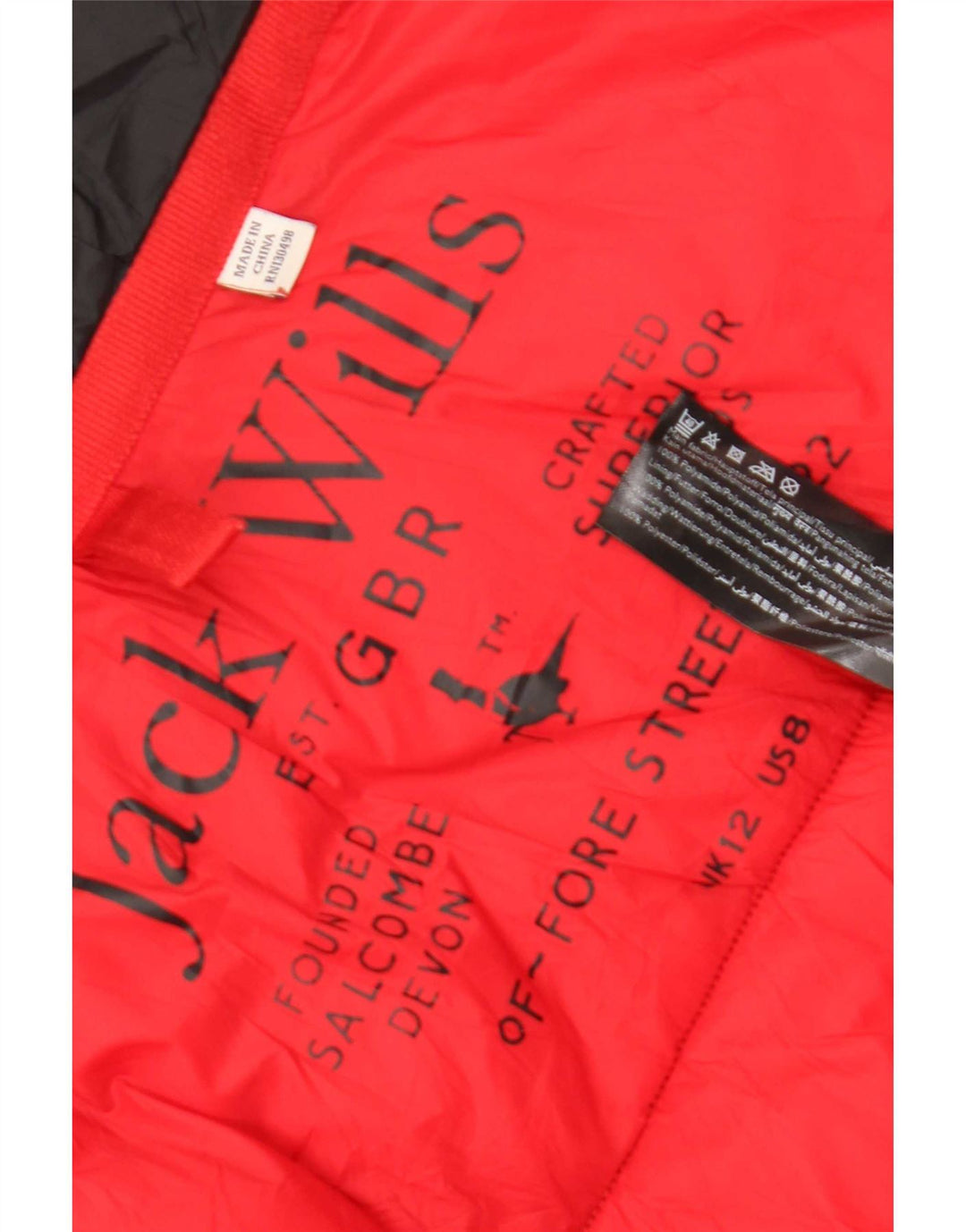 Jack Wills Jachetă căptușită cu glugă pentru femei UK 12 Poliamidă neagră medie