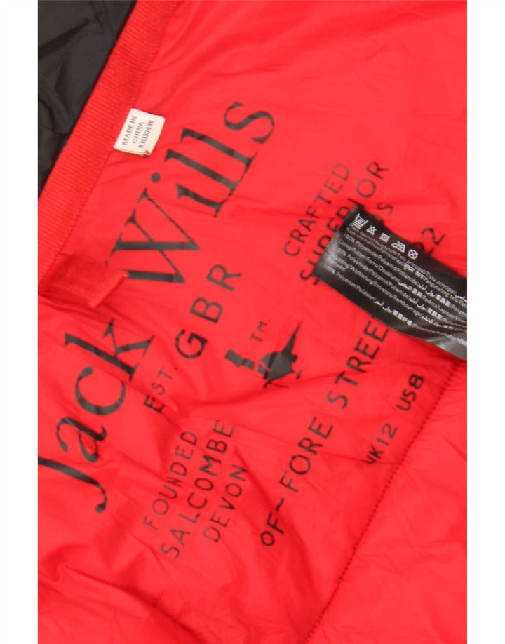 Jack Wills Jachetă căptușită cu glugă pentru femei UK 12 Poliamidă neagră medie