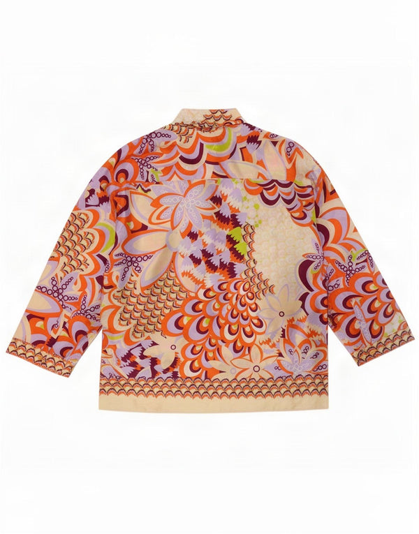 Bluză cămașă supradimensionată pentru femei Zara UK 6 XS, multicoloră, florală