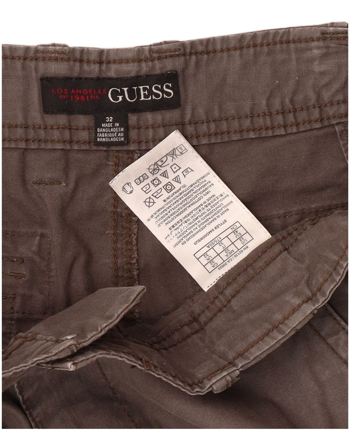 Pantaloni scurți cargo Guess pentru bărbați W32, bumbac gri mediu