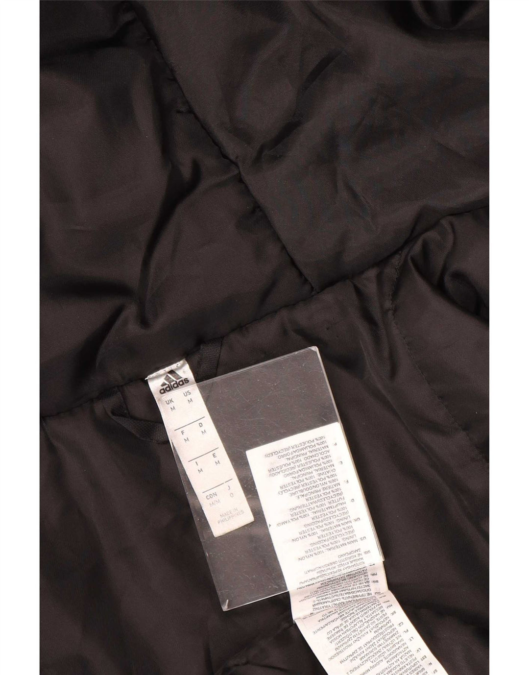 Palton căptușit cu glugă Adidas pentru bărbați UK 38 Poliester mediu negru