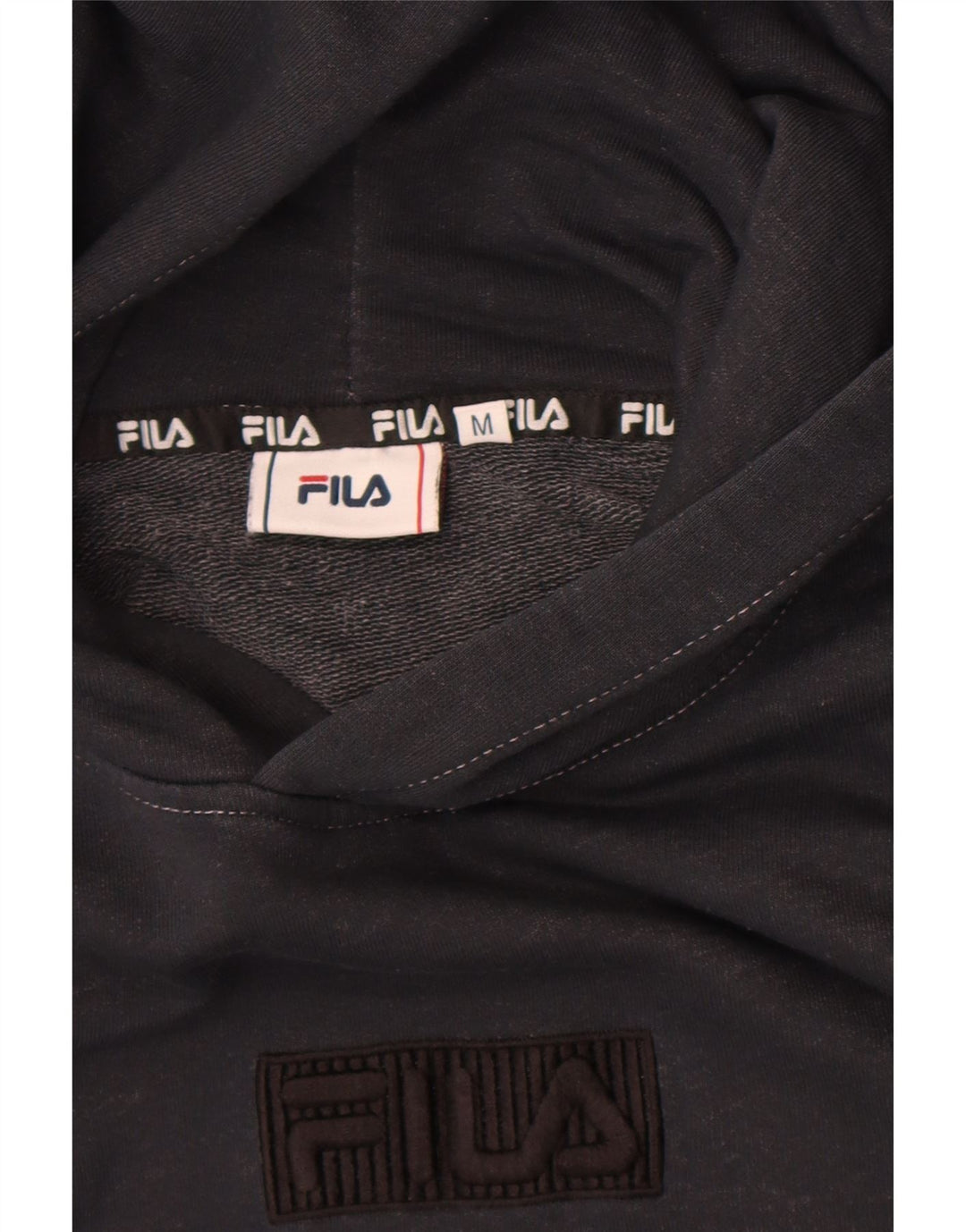 Pulover cu capota cu grafic Fila pentru femei UK 14 Medium Black